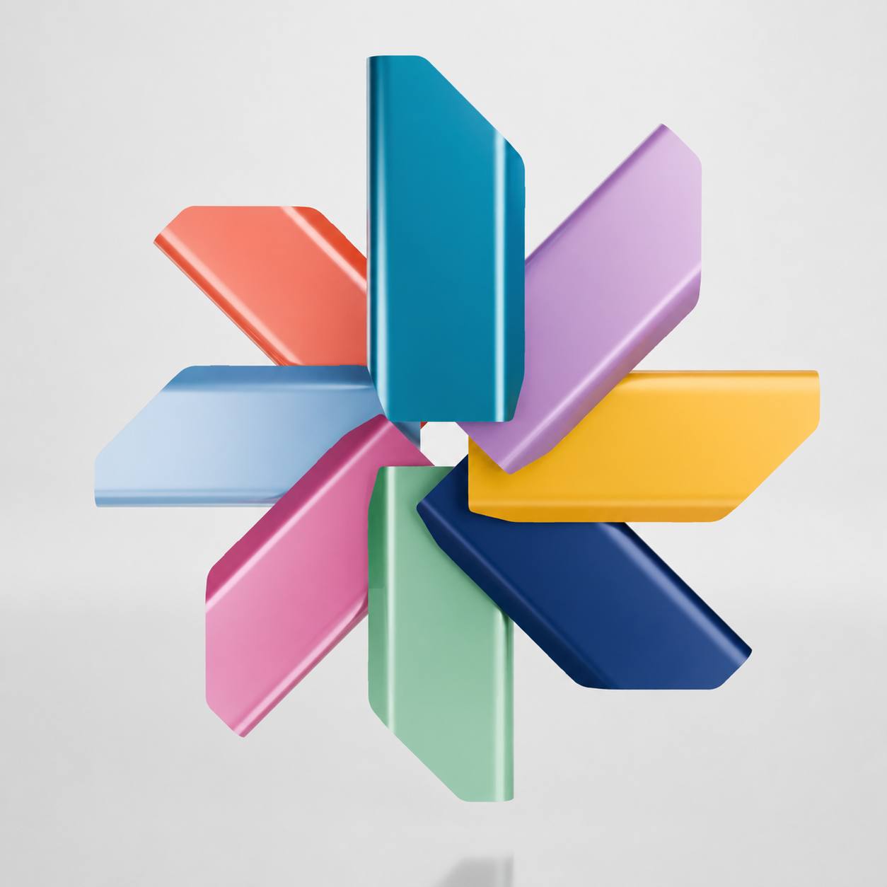 A sculptural arrangement of interchangeable Lugadoo side panels in multiple colours