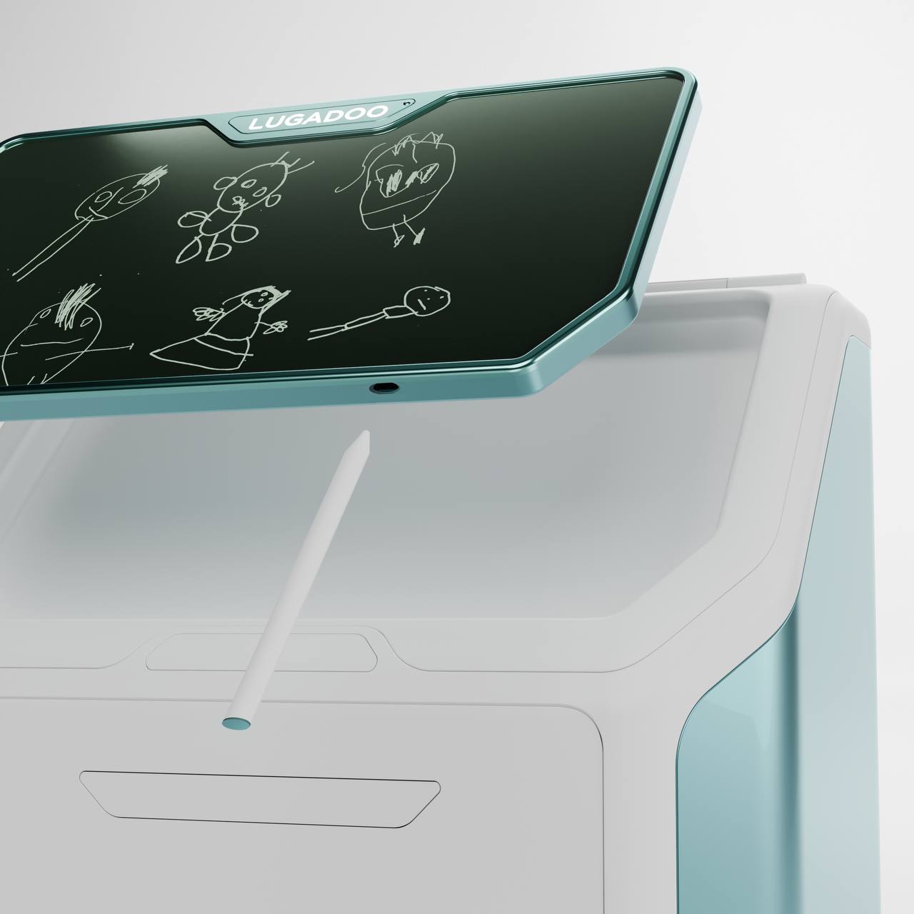 The removable Lugadoo LCD drawing canvas and stylus